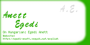 anett egedi business card